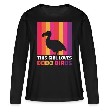 Dodo Dire Dodo Oiseau Fille Drôle Dodo Cadeau - T-shirt manches longues Premium bio Femme - noir - Devant - Julia (174cm)