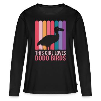 Dodo Dire Dodo Oiseau Fille Drôle Dodo Cadeau - T-shirt manches longues Premium bio Femme - noir - Devant - Julia (174cm)