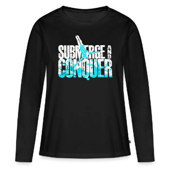 Plongeurs Plongée Loisir Plongée Immerger Et Conquérir - T-shirt manches longues Premium bio Femme - noir - Devant - Julia (174cm)