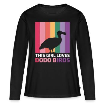 Dodo Dire Dodo Oiseau Fille Drôle Dodo Cadeau - T-shirt manches longues Premium bio Femme - noir - Devant - Julia (174cm)