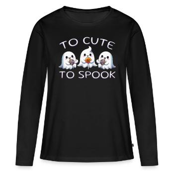 Trop mignon pour effrayer - T-shirt manches longues Premium bio Femme - noir - Devant - Julia (174cm)