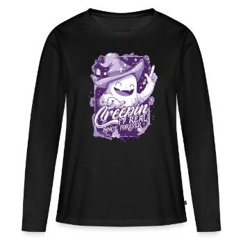 Appât fantôme Halloween Parapsychologie - T-shirt manches longues Premium bio Femme - noir - Devant - Julia (174cm)