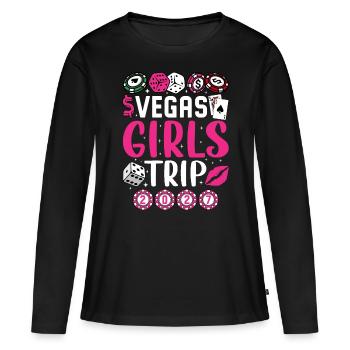 Vegas Girl Trip 2027 - Women's Premium Organic Long Sleeve Shirt - black - Front - Julia (174cm)