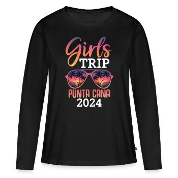 Girls Trip Punta Cana 2024 - Frauen Premium Bio Langarmshirt - Schwarz - Vorne - Julia (174cm)