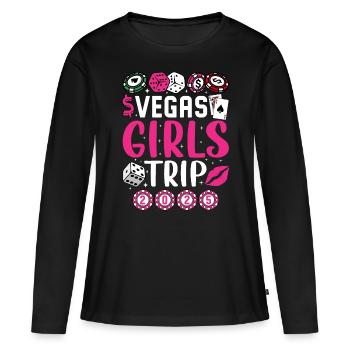 Vegas Girl Trip 2025 - Women's Premium Organic Long Sleeve Shirt - black - Front - Julia (174cm)