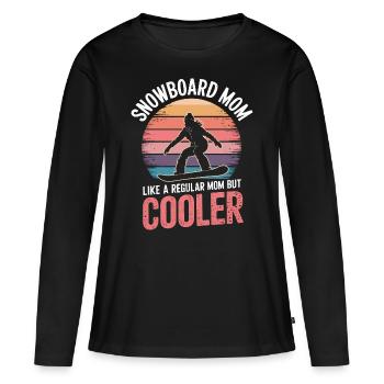 Snowboarderin Spruch Mama Snowboarding Geschenk - Frauen Premium Bio Langarmshirt - Schwarz - Vorne - Julia (174cm)