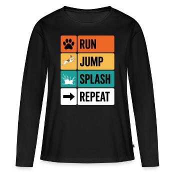 Dock Diving Dire Dog Diving Dock Diving Cadeau - T-shirt manches longues Premium bio Femme - noir - Devant - Julia (174cm)