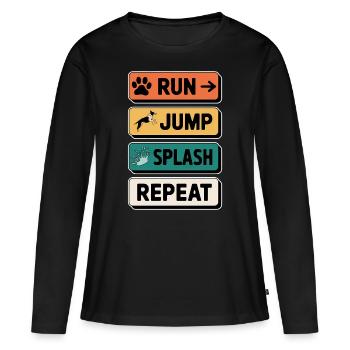 Dock Diving Dire Dog Diving Dock Diving Cadeau - T-shirt manches longues Premium bio Femme - noir - Devant - Julia (174cm)