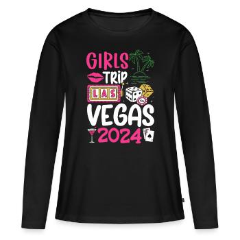 Voyage entre filles à Vegas 2024 - T-shirt manches longues Premium bio Femme - noir - Devant - Julia (174cm)