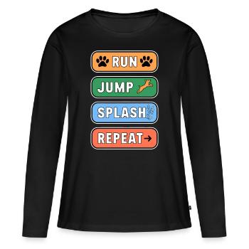 Dock Diving Dire Dog Diving Dock Diving Cadeau - T-shirt manches longues Premium bio Femme - noir - Devant - Julia (174cm)