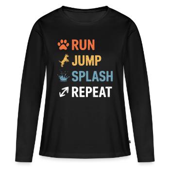 Dock Diving Dire Dog Diving Dock Diving Cadeau - T-shirt manches longues Premium bio Femme - noir - Devant - Julia (174cm)
