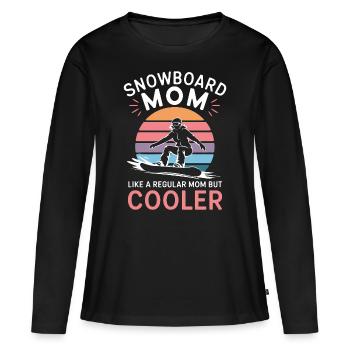 Snowboarderin Spruch Mama Snowboarding Geschenk - Frauen Premium Bio Langarmshirt - Schwarz - Vorne - Julia (174cm)