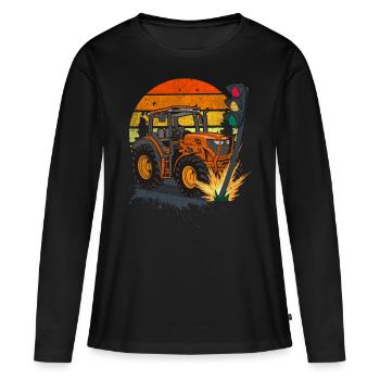 Le feu de circulation doit disparaître ! Tracteur bélier feu de signalisation - T-shirt manches longues Premium bio Femme - noir - Devant - Julia (174cm)