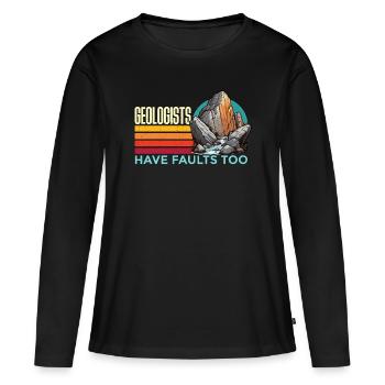 Les géologues ont aussi des failles Aime la collecte de roches - T-shirt manches longues Premium bio Femme - noir - Devant - Julia (174cm)
