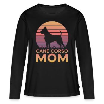 Cane Corso Italiano Maman Maman Cane Corso Cadeau - T-shirt manches longues Premium bio Femme - noir - Devant - Julia (174cm)