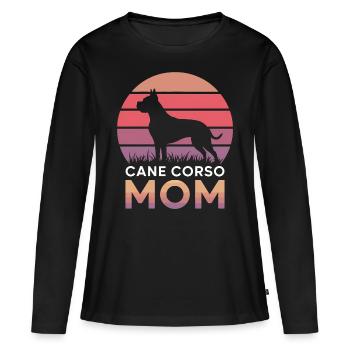 Cane Corso Italiano Maman Maman Cane Corso Cadeau - T-shirt manches longues Premium bio Femme - noir - Devant - Julia (174cm)