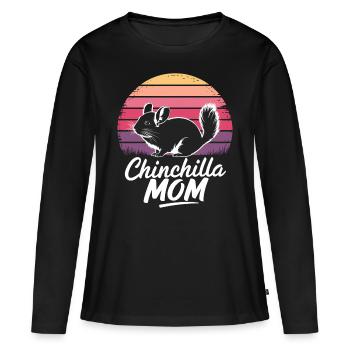 Chinchilla disant maman drôle Chinchilla cadeau - T-shirt manches longues Premium bio Femme - noir - Devant - Julia (174cm)