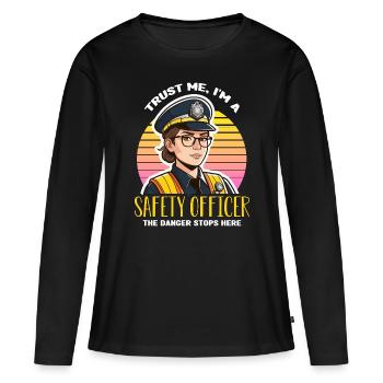 Agent de sécurité Faites-moi confiance, je suis un responsable de la sécurité - T-shirt manches longues Premium bio Femme - noir - Devant - Julia (174cm)