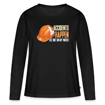 Agent de sécurité Accidents Se produire Responsable de la sécurité - T-shirt manches longues Premium bio Femme - noir - Devant - Julia (174cm)