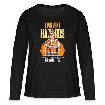 Safety Officer I Prevent Hazards Safety Management - Women's Premium Organic Long Sleeve Shirt - black - Front - Julia (174cm)