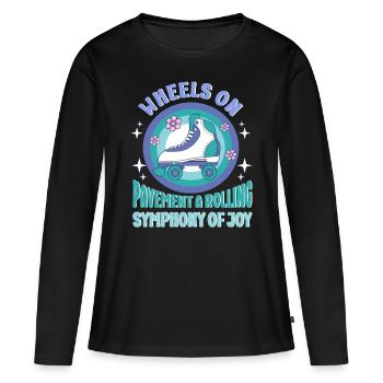Rollerskater Party Rolling Symphony Of Joy Gift - Frauen Premium Bio Langarmshirt - Schwarz - Vorne - Julia (174cm)