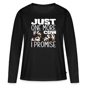 Une seule vache de plus promise - T-shirt manches longues Premium bio Femme - noir - Devant - Julia (174cm)