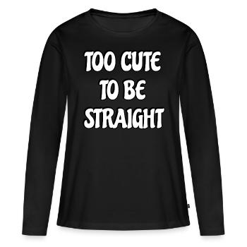Trop mignon pour être hétéro - T-shirt manches longues Premium bio Femme - noir - Devant - Julia (174cm)