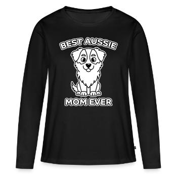 Australian Shepherd Mom Funny Aussie Gift - Women's Premium Organic Long Sleeve Shirt - black - Front - Julia (174cm)