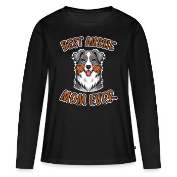 Australian Shepherd Mama Lustiges Aussie Geschenk - Frauen Premium Bio Langarmshirt - Schwarz - Vorne - Julia (174cm)