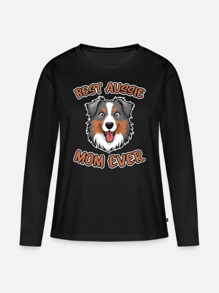 Australian Shepherd Mama Lustiges Aussie Geschenk - Frauen Premium Bio Langarmshirt - Schwarz