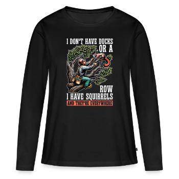 Exploitation forestière Je n’ai pas de canards ou de grimpeur d’arbre - T-shirt manches longues Premium bio Femme - noir - Devant - Julia (174cm)