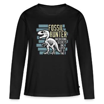 Fossil Hunter Uncovering Secrets Fossil Collecting - Frauen Premium Bio Langarmshirt - Schwarz - Vorne - Julia (174cm)