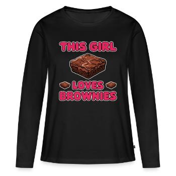 Brownies Saying Girl Funny Brownie Gift - Women's Premium Organic Long Sleeve Shirt - black - Front - Julia (174cm)