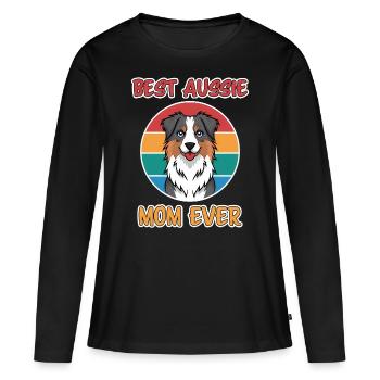 Australian Shepherd Mom Funny Aussie Gift - Women's Premium Organic Long Sleeve Shirt - black - Front - Julia (174cm)