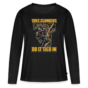Arboriculture Grimpeurs d’arbres Do It Arboriculteur - T-shirt manches longues Premium bio Femme - noir - Devant - Julia (174cm)