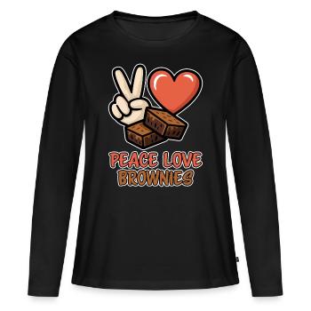 Brownies Dire Pâtisserie Drôle Brownie Cadeau - T-shirt manches longues Premium bio Femme - noir - Devant - Julia (174cm)
