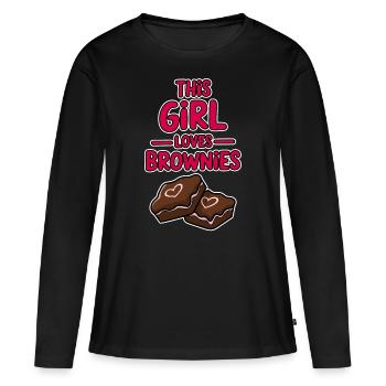 Brownies Spruch Mädchen Lustiges Brownie Geschenk - Frauen Premium Bio Langarmshirt - Schwarz - Vorne - Julia (174cm)