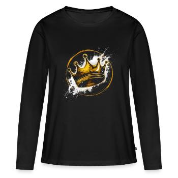 Roi de la Couronne d’Or - T-shirt manches longues Premium bio Femme - noir - Devant - Julia (174cm)