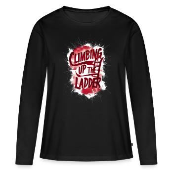 Gravir les échelons - T-shirt manches longues Premium bio Femme - noir - Devant - Julia (174cm)