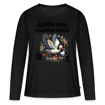 La future mère Stork apporte la belle nouvelle - T-shirt manches longues Premium bio Femme - noir - Devant - Julia (174cm)
