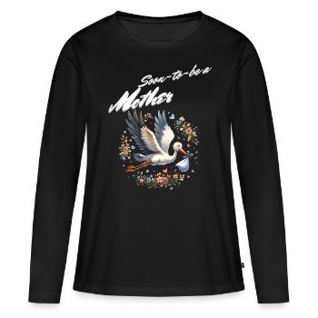 Soon I'm going to be a mother - Women's Premium Organic Long Sleeve Shirt - black - Front - Julia (174cm)