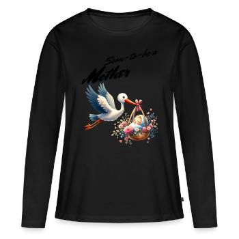 Soon I'm going to be a mother - Women's Premium Organic Long Sleeve Shirt - black - Front - Julia (174cm)