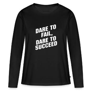 Oser l’échec sortir pour réussir - T-shirt manches longues Premium bio Femme - noir - Devant - Julia (174cm)