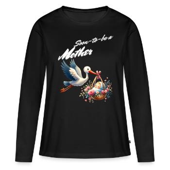 Soon I'm going to be a mother - Women's Premium Organic Long Sleeve Shirt - black - Front - Julia (174cm)