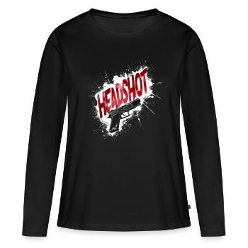 Headshot Handgun Pistol - Women's Premium Organic Long Sleeve Shirt - black - Front - Julia (174cm)