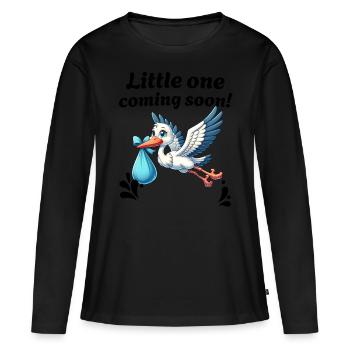 La future mère Stork apporte la belle nouvelle - T-shirt manches longues Premium bio Femme - noir - Devant - Julia (174cm)
