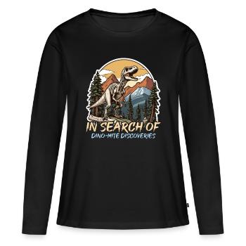 Paléontologie à la recherche d’un chasseur de fossiles de dino-mites - T-shirt manches longues Premium bio Femme - noir - Devant - Julia (174cm)