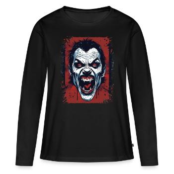 Vampire Rage - Illustration d’art d’horreur - T-shirt manches longues Premium bio Femme - noir - Devant - Julia (174cm)