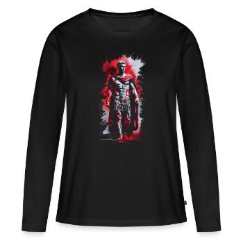 Jules César Rome Empire Portrait Musclé - T-shirt manches longues Premium bio Femme - noir - Devant - Julia (174cm)