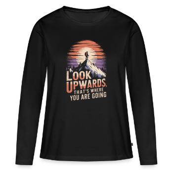 look upwards, that is where you are going mountain - Women's Premium Organic Long Sleeve Shirt - black - Front - Julia (174cm)